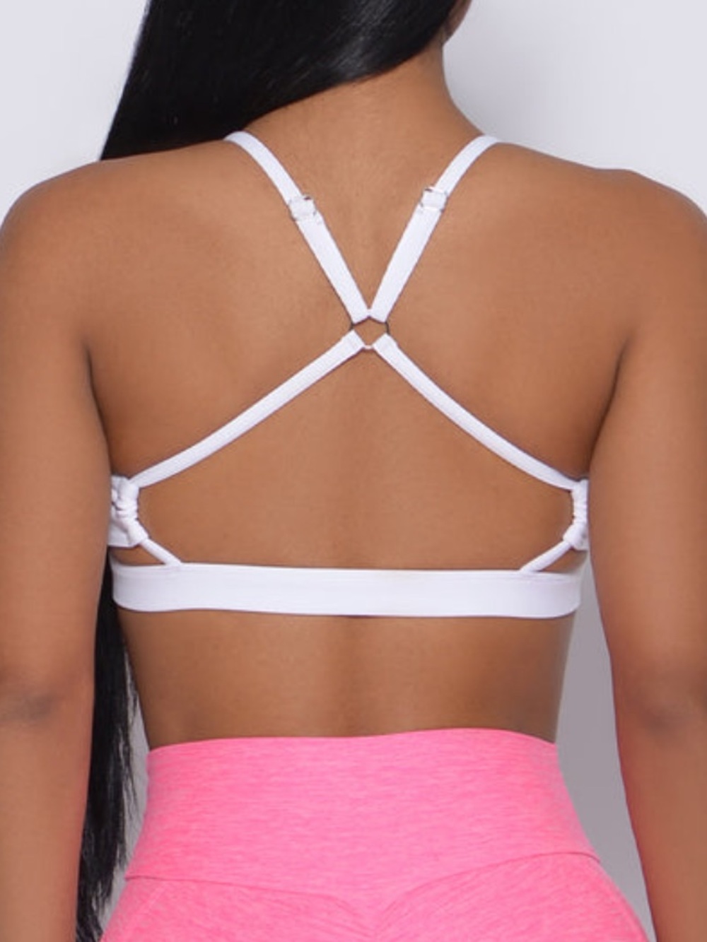 LIKE NEW! Bombshell Sportswear White Pumped Sports Bra Size Medium - Picture 5 of 7
